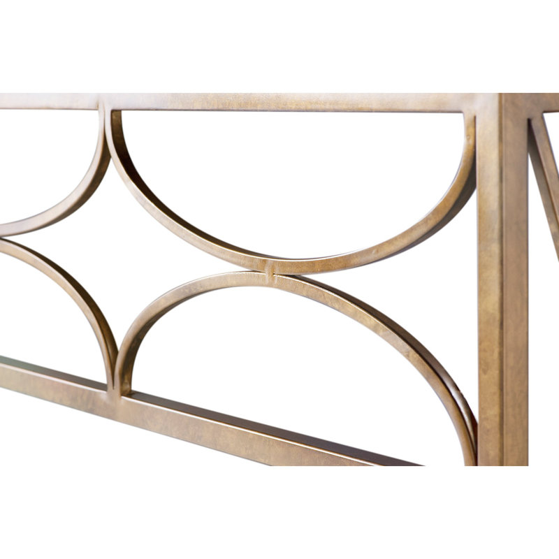 Diamond Console Table, Carrera Marble, Royal Gold