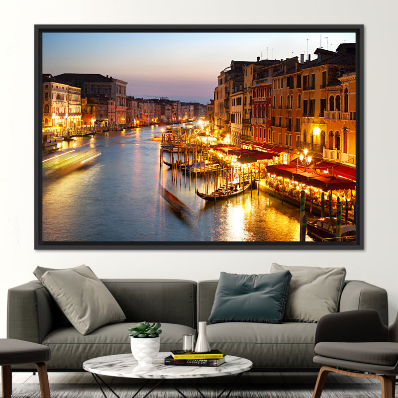 Print on Canvas, 60 cm H x 90 cm W, Black Floater Framed