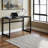 Sonore Tempered Glass Black Finish Computer Desk with Metal Legs, 29.85" H X 47.89" W X 21.81" D