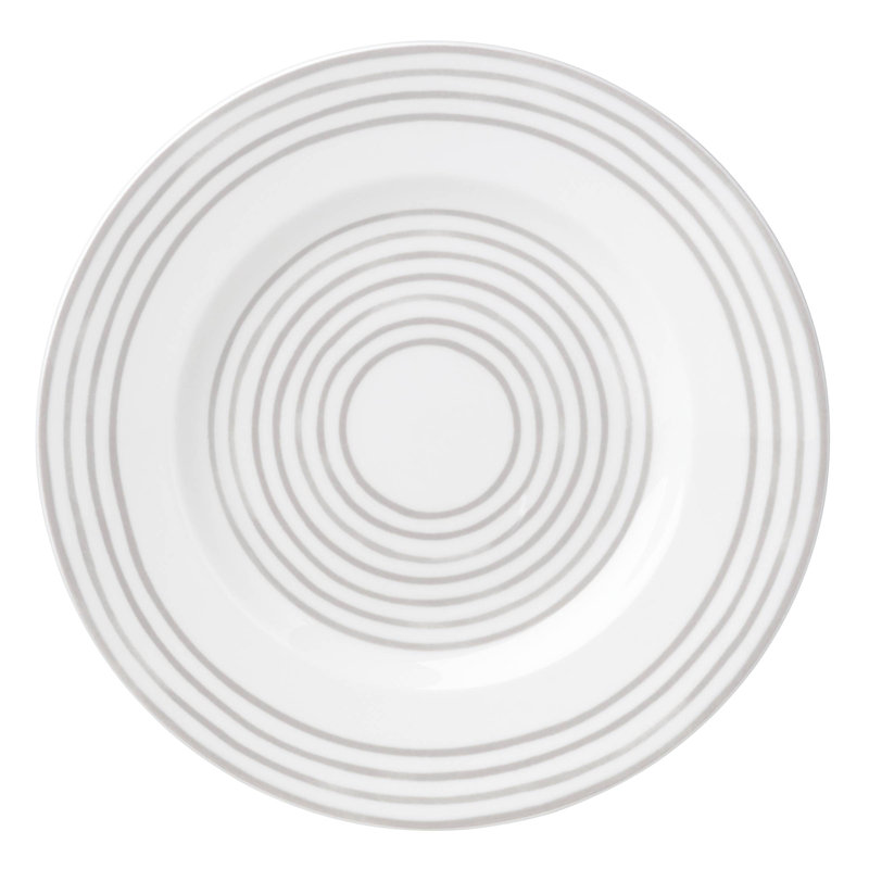 Charlotte Street Porcelain Salad/Dessert Plate, White/Gray