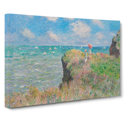 Cliff Walk At Pourville by Claude Monet - Wrapped Canvas Painting