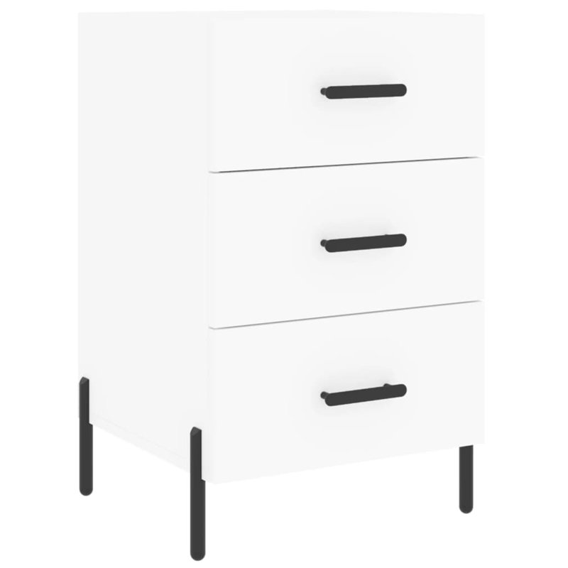 Mevsud 40cm W Iron Bedside Table, White