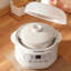 1 pte Mini cocotte en céramique blanche avec préréglages et minuterie intégrée