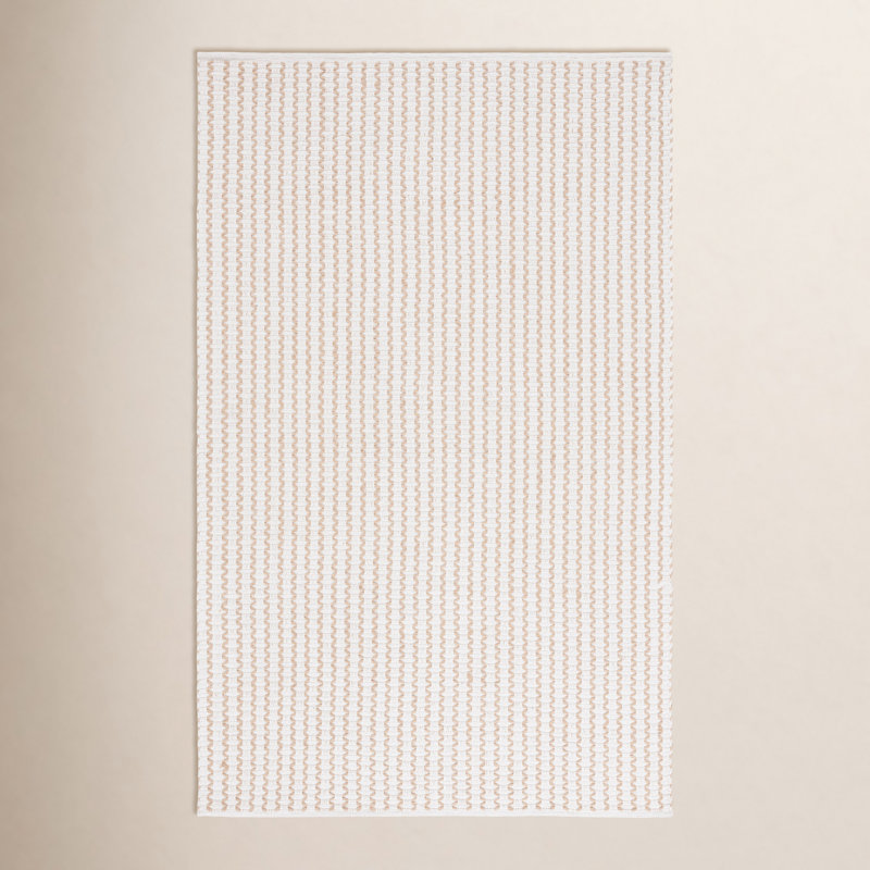 Chevron Hand Woven Cotton Area Rug, Rectangle 4' x 6'