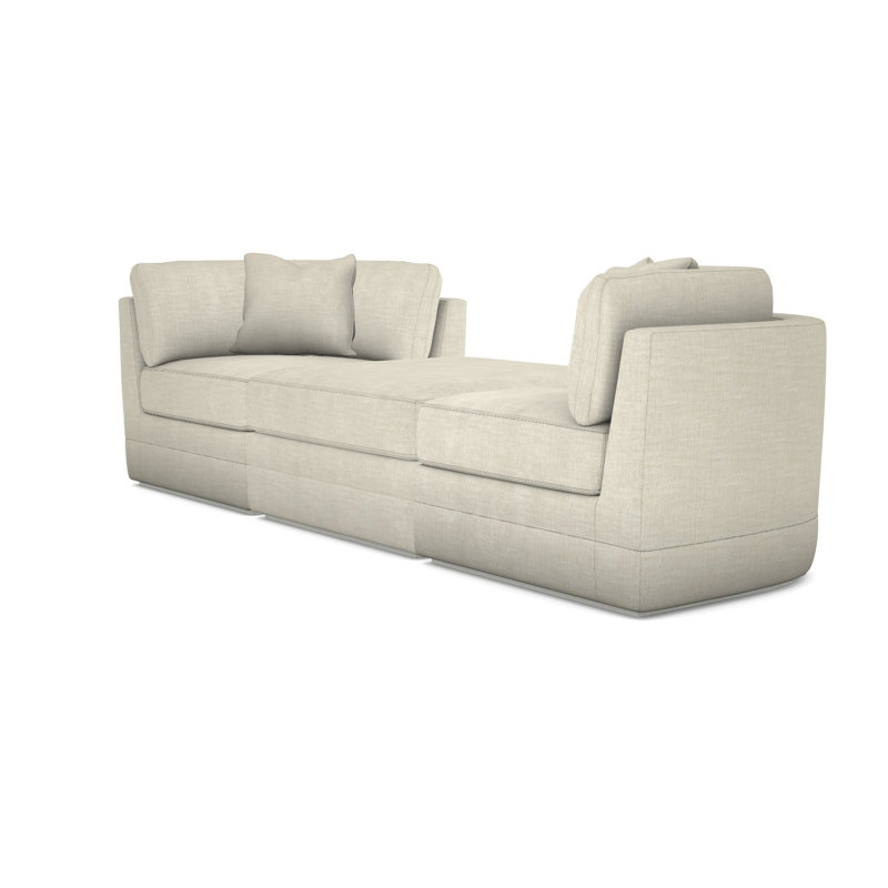 3-Piece Boyden Curved Corner Sectional, Casa Blanca, Tarbee Pebble Polyester Blend