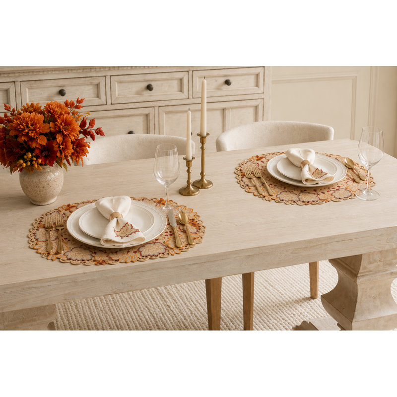 Wein Polyester Embroidered Oval Placemat