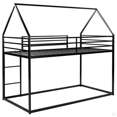 House Bunk Bed with Built-in Ladder