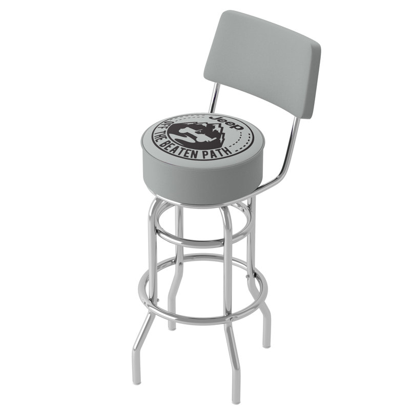 Swivel Upholstered Counter Stool with Metal Frame