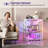 31"W 3-Tier Glass Display Cabinet with RGB Lights & Human Body Sensor-1429193361