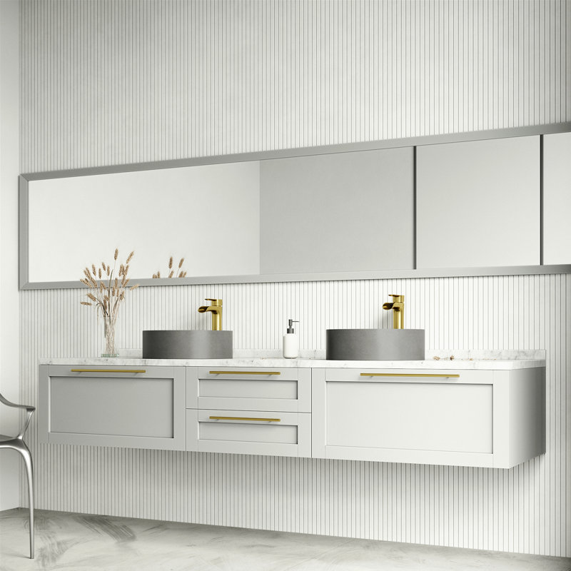 Lavabo de salle de bain vasque rond en béton avec robinet H 11 po L 15 po x l 15 po x H 5 po Brighton Palermo Gothic