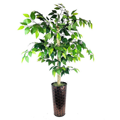 60'' Faux Ficus Tree in Metal Planter