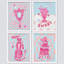«Pink Mirror Drink Tiger Collages Shapes» - Ensemble de 4 reproductions de cadres photo simples-97782259-97782260