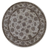 Hand-Knotted High-Quality Beige Round Area Rug