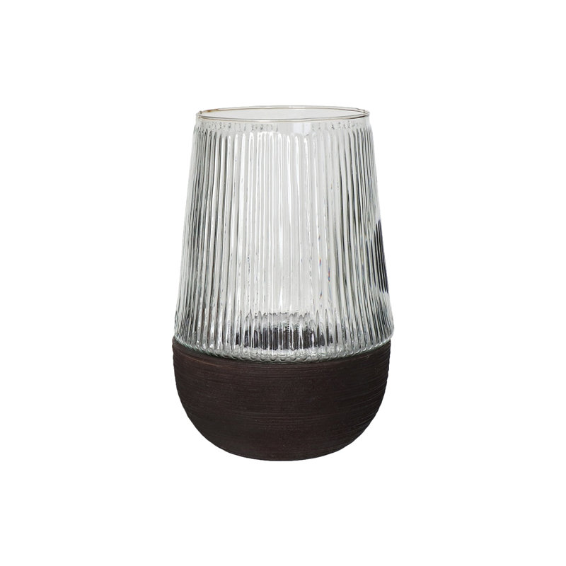 Arbre  Hurricane/Vase Mango Wood Lg, 11.22" H x 7.28" W x 7.28" D, Dark Brown