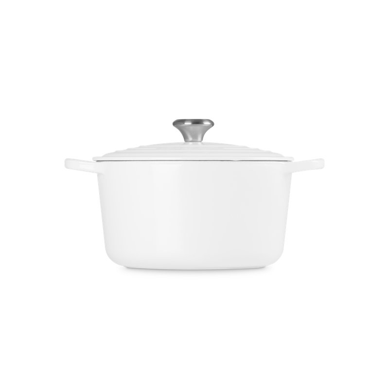 Le Creuset Signature Enaneled Cast Iron Deep Round Dutch Oven 6.5 Qt., Oyster, White, 6.5 quarts