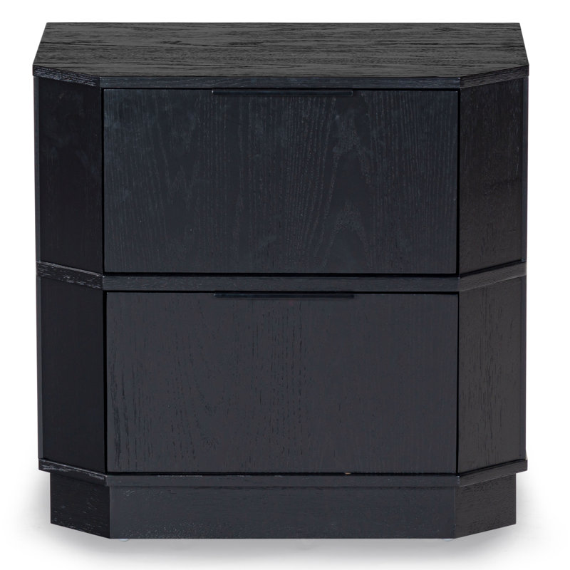 Hoenack 2 Drawer Nightstand, Black