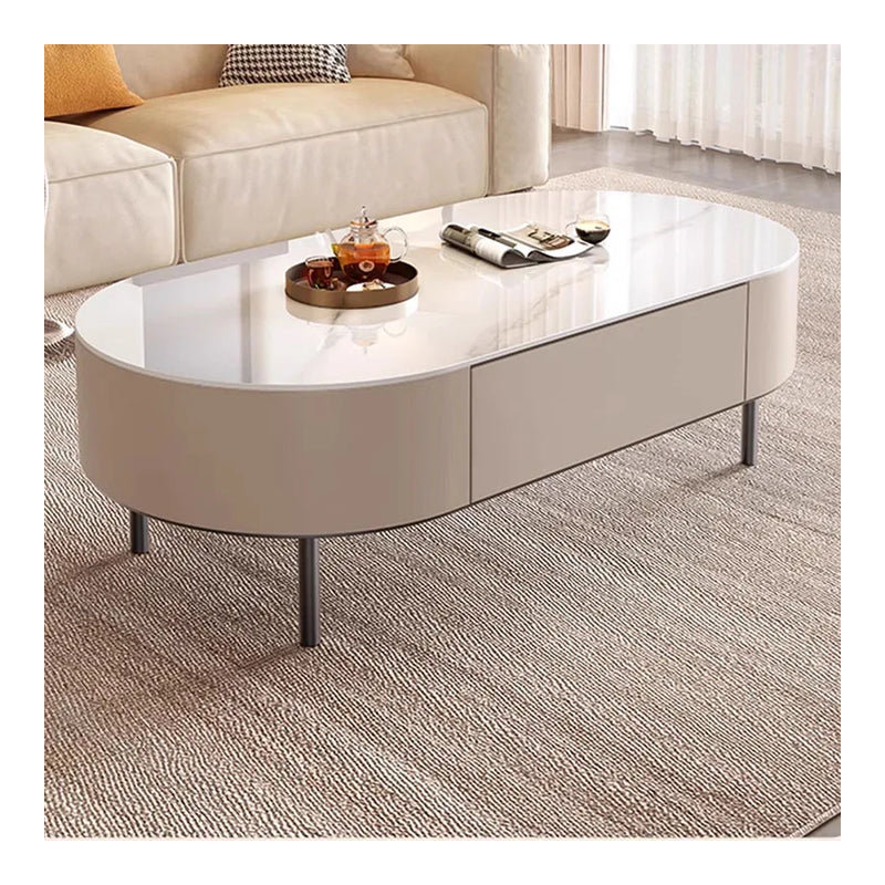 Nashanda Lift Top Four Leg Coffee Table, 45cm H x 60cm L x 130cm W, Wheat White