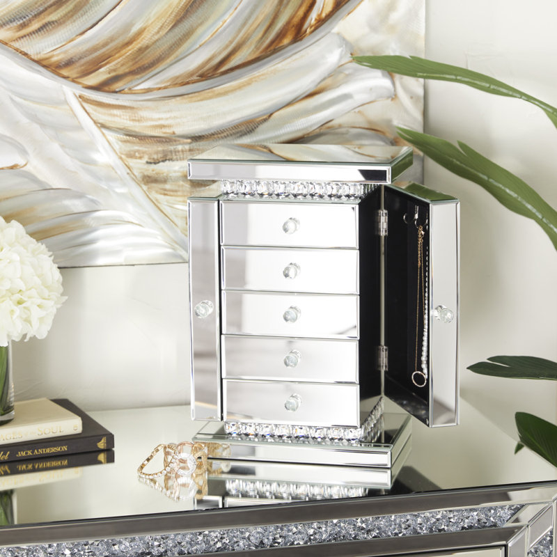 Glass Jewelry Box + Drawers