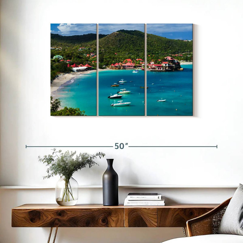 Baie de Saint Jean à Saint-Barth, H 24 po x l 38 po