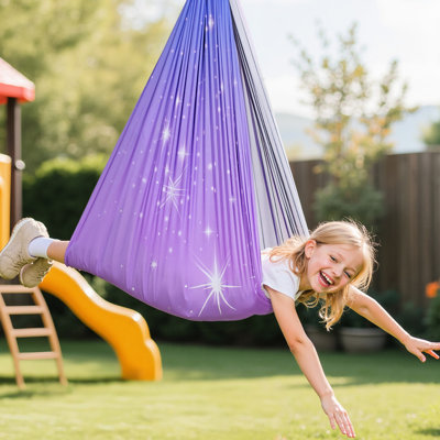 Double - Layer Fabric Sensory Swing, 360 Rotating, Indoor/Outdoor Ceiling Holds 300Lbs, Comforting For Emotional Stability And Growth Indoor & Outdoor Spandex, Wrap ' Security Relaxation