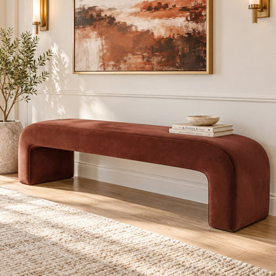 Banc de chambre pour l'entrée en velours capitonné entièrement en velours Floranda