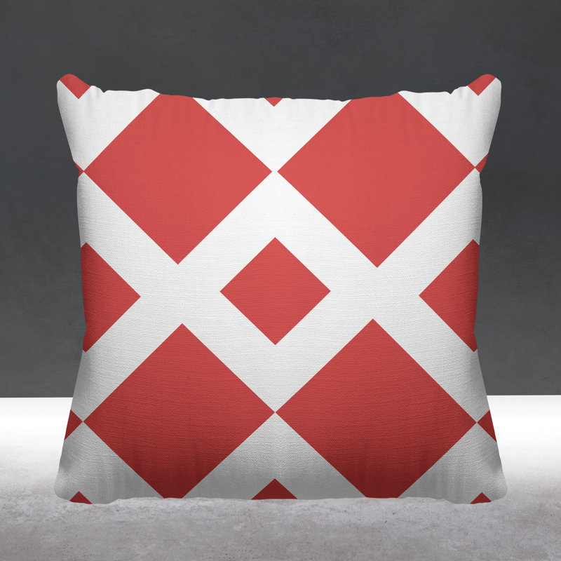 Coussin décoratif intérieur / extérieur Farrell, 17" x 17", Corail, Carré