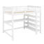 Lit mezzanine avec tablettes de rangement intégrées et bureau sous le lit-912564604