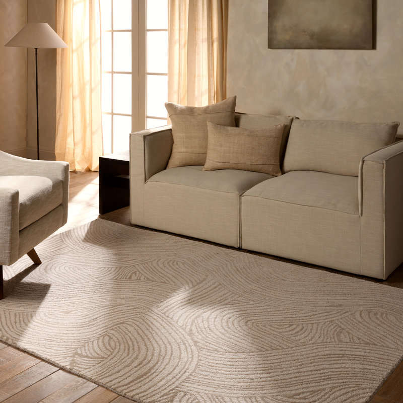 NikkiChu Linette Tufted Abstract Tan/Taupe Area Rug  (18" Swatch)