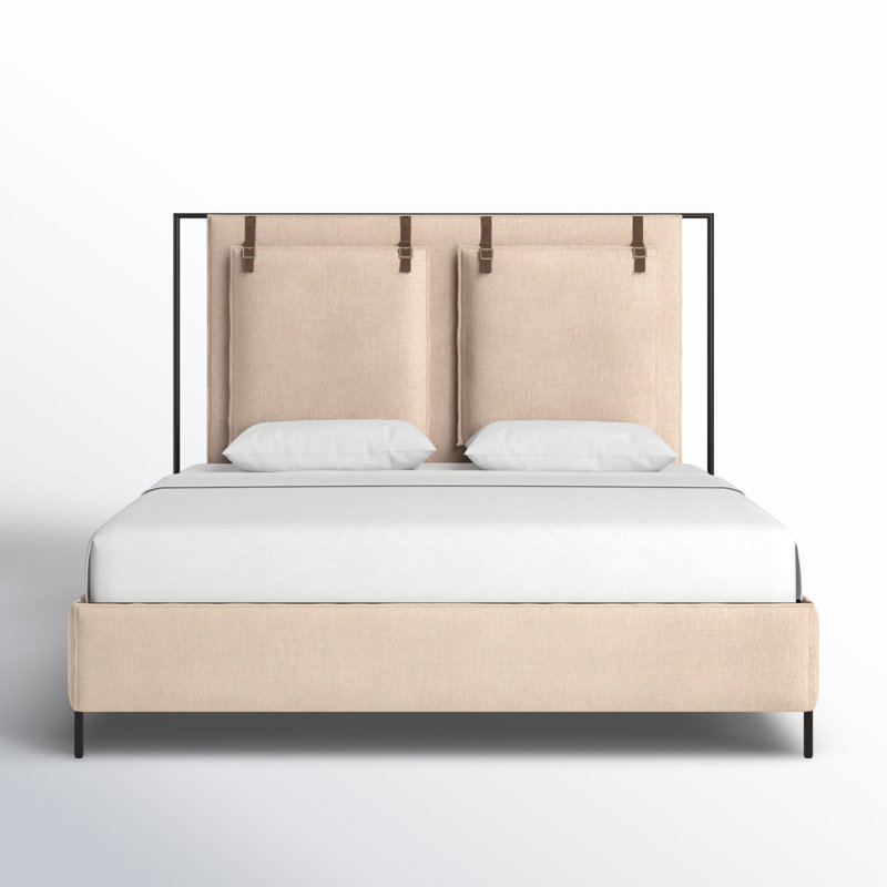 Leigh Upholstered Bed, King, Palm Ecru
