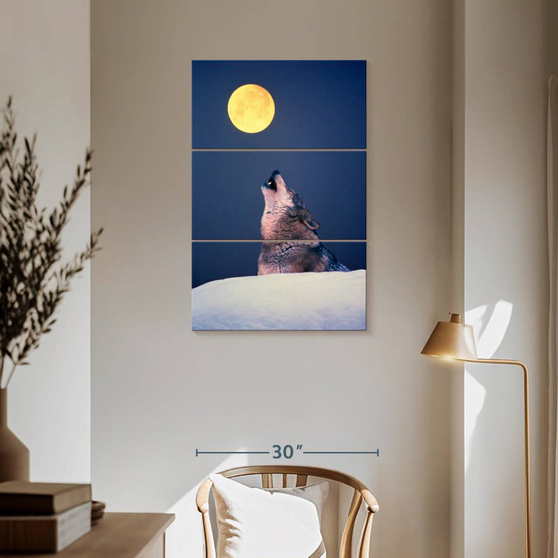Brampt Wolf Calling The Pack, 57" H x 36" W