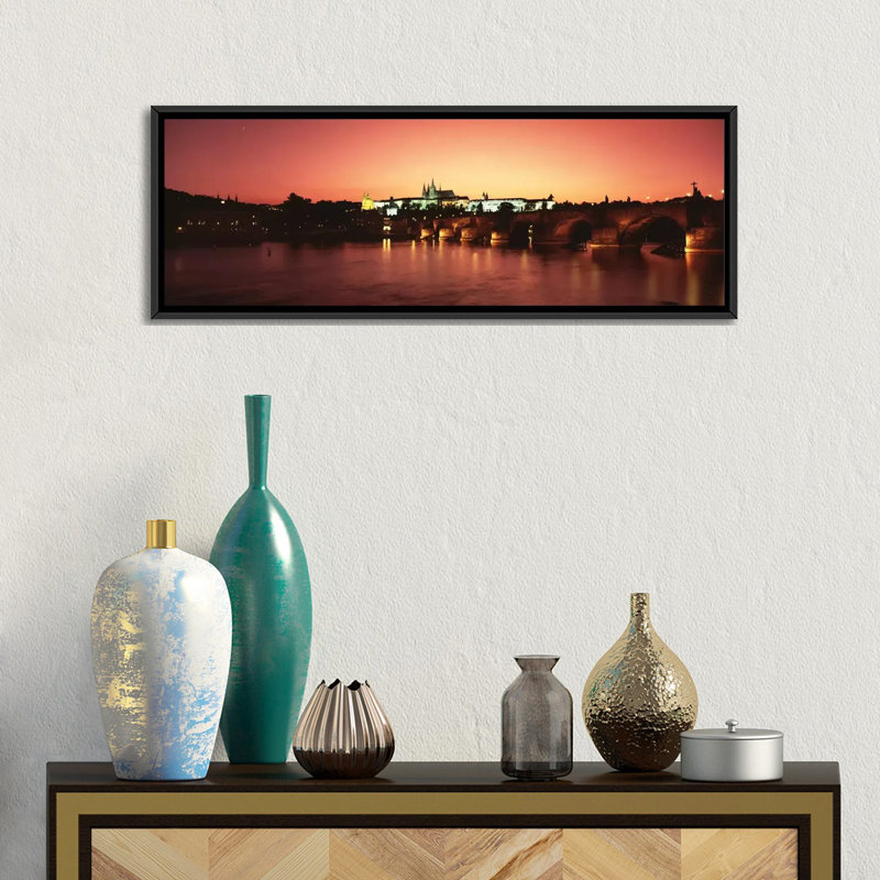 « charles bridge, st. vitus cathedral, hradcany castle, prague, république tchèque », reproduction de photo sur toile