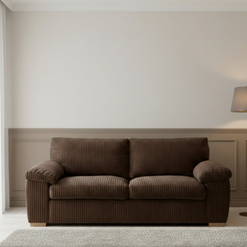 5 Seater Corduroy Sofa, Brown