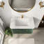 Meuble-lavabo flottant vert pré-assemblé avec lavabo en acrylique et structure en bois massif-129755275
