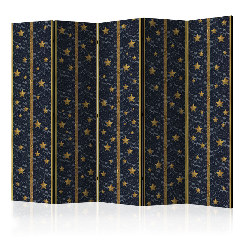 225cm W x 172cm H 5 - Panel Wood Folding Room Divider