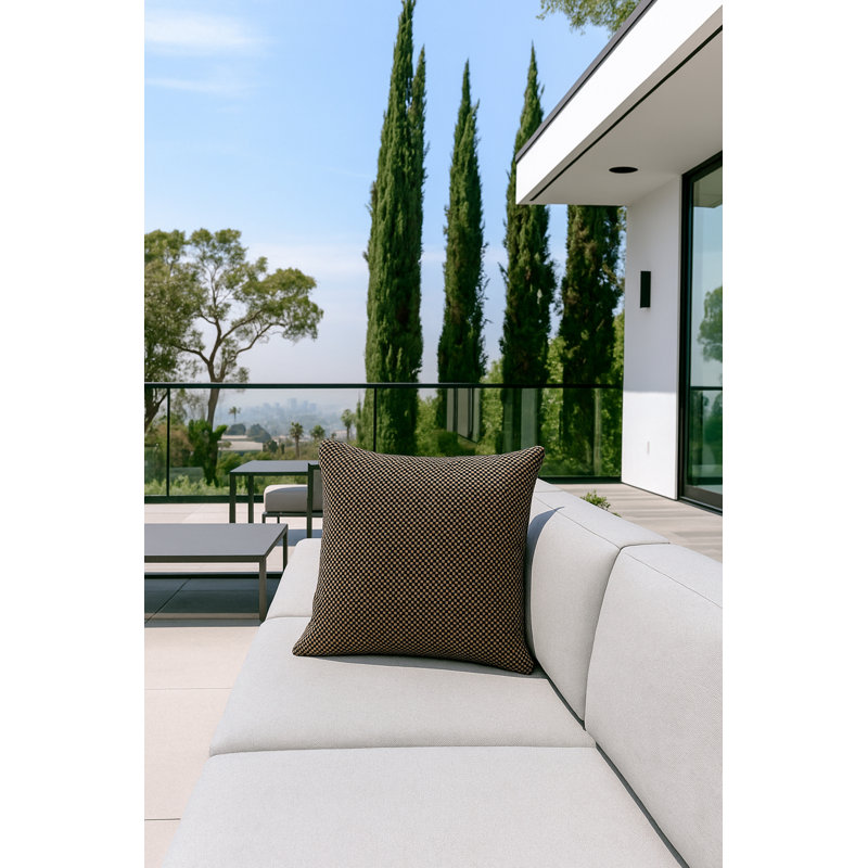 Outdoor Living Throw Pillow, Black Horizon, Square 20", Polyester