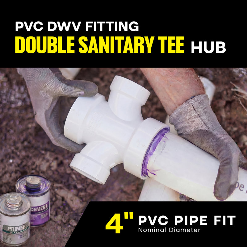 Drain en PVC double 4 po 4 po