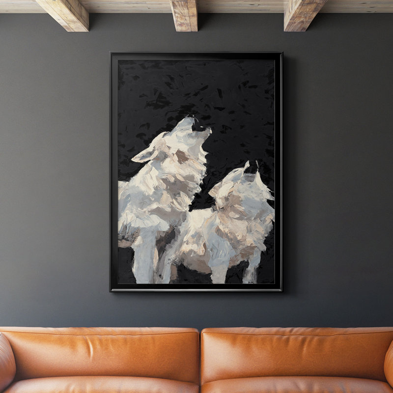 Midnight Wolves - impression d'un seul cadre photo, H 42,5 po x l 30,5 po x P 1,25 po, Noir