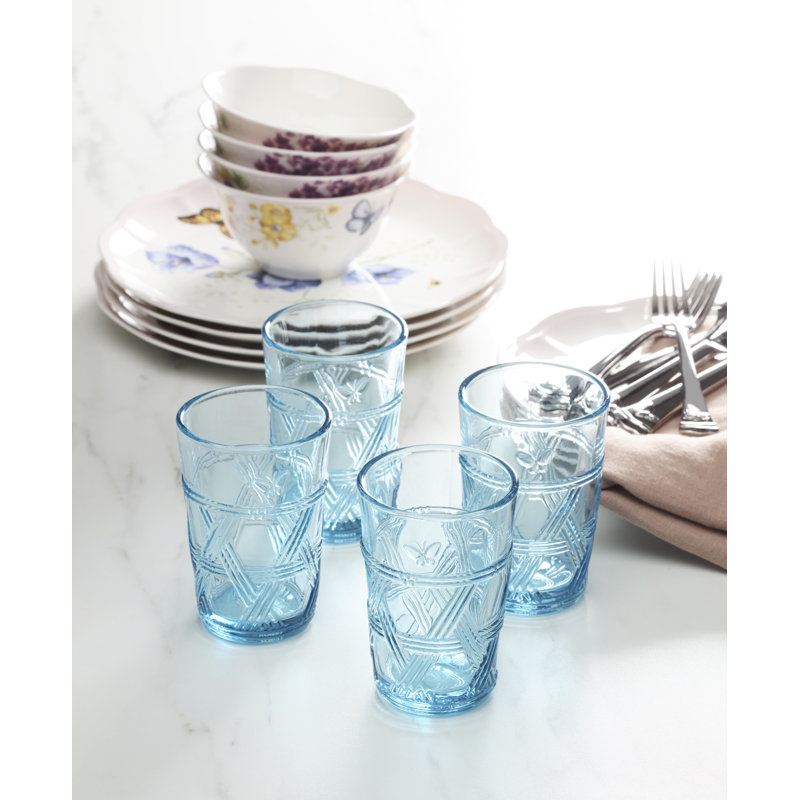 Lenox Butterfly Meadow Blue Tall Glasses, Set of 4
