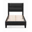 Lit plateforme tapissier avec tête de lit horizontale capitonnée, contemporaine, noire, simple-91972468-91972475