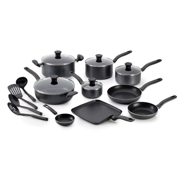 T-fal Initiatives 18 Piece Aluminum Nonstick Cookware Set