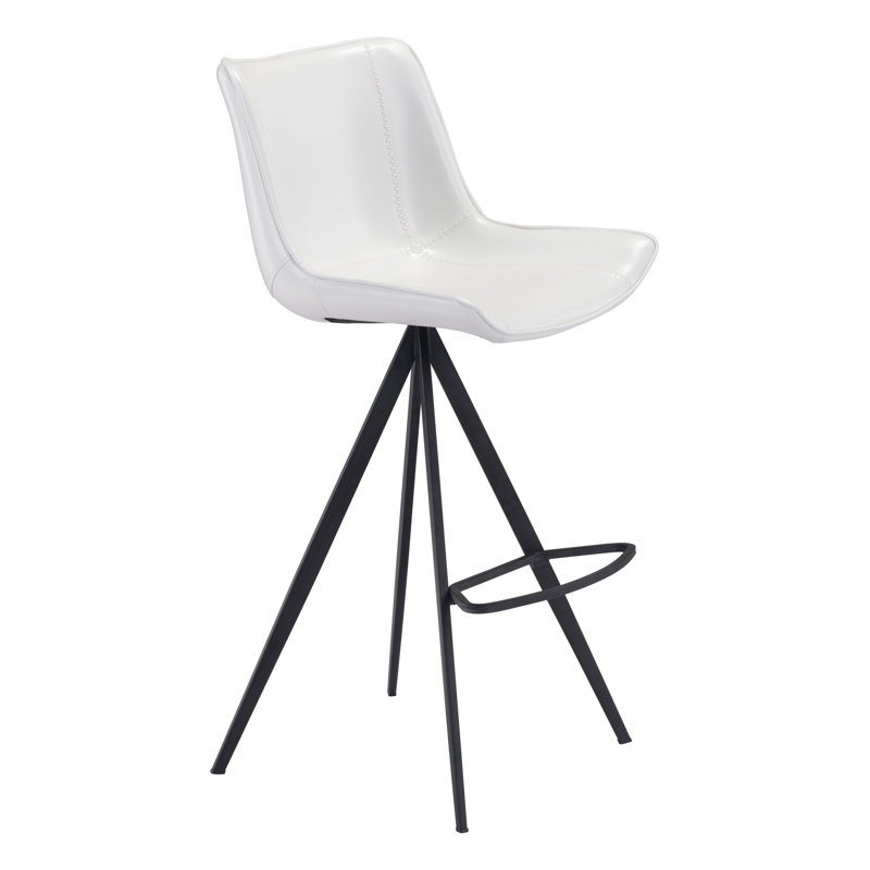 Tabouret de bar Kasius (ensemble de 2), Blanc / noir
