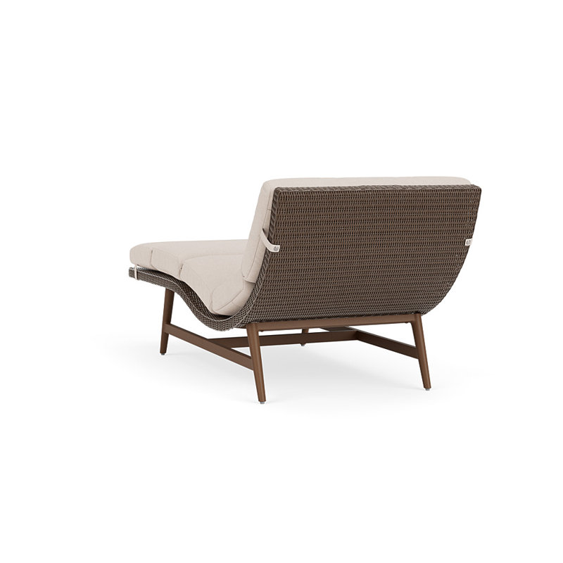 Cascade Outdoor Chaise Lounge, Canvas Birds Eye, Bark