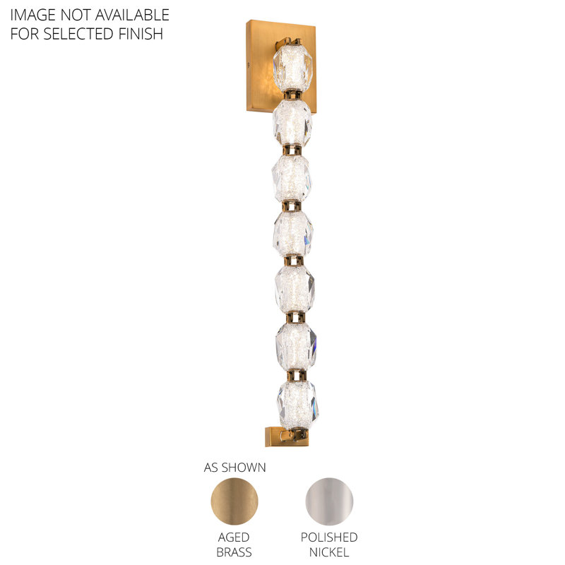 Seduction LED Armed Sconce, Aged Brass, 38.5" H x 4.75" W x 3.75" D