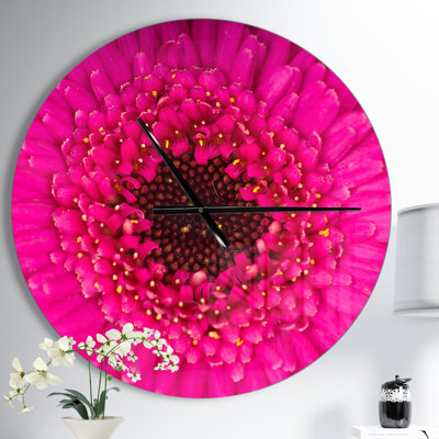 Macro photo de Gerbera Flower - horloge murale moderne