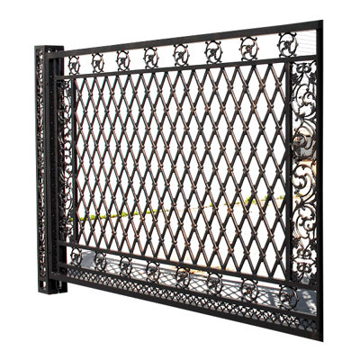 74.5'' H x 114'' W Black Metal Fencing with 1 Panel(s) Included