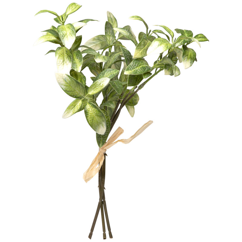 Satin Pothos Leaf Artificial Bundles - 13" - Green - Set Of 6