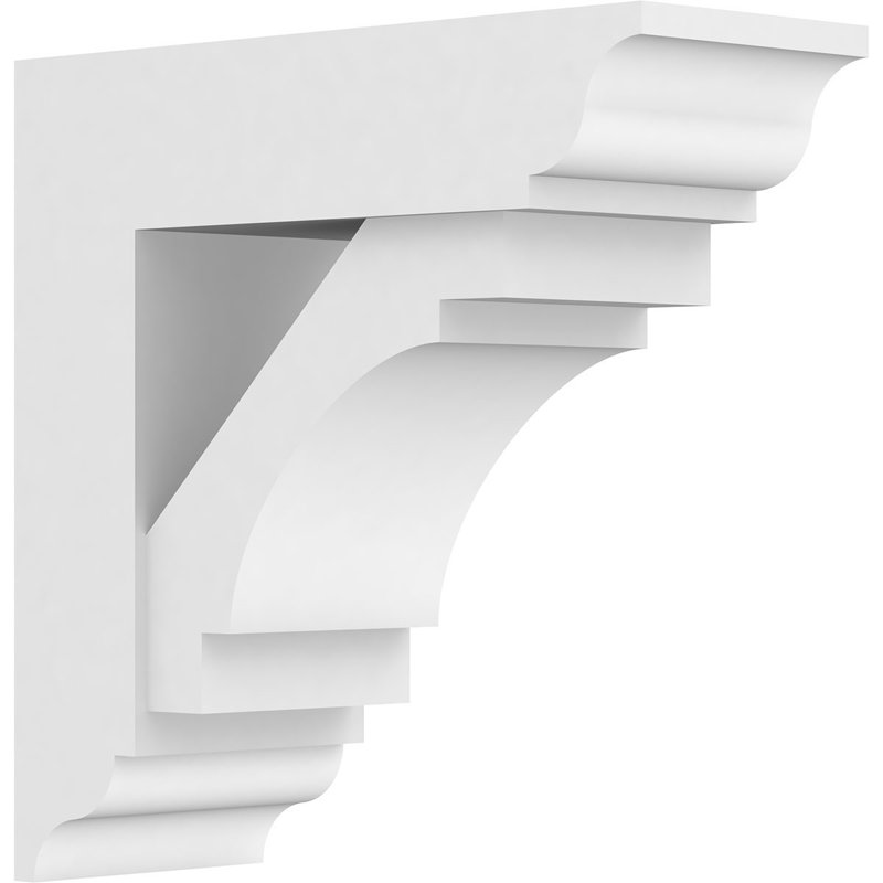 Support standard en uréthane standard Merced avec extrémités traditionnelles, brun clair apprêté, H 14 po x l 5 po x P 14 po