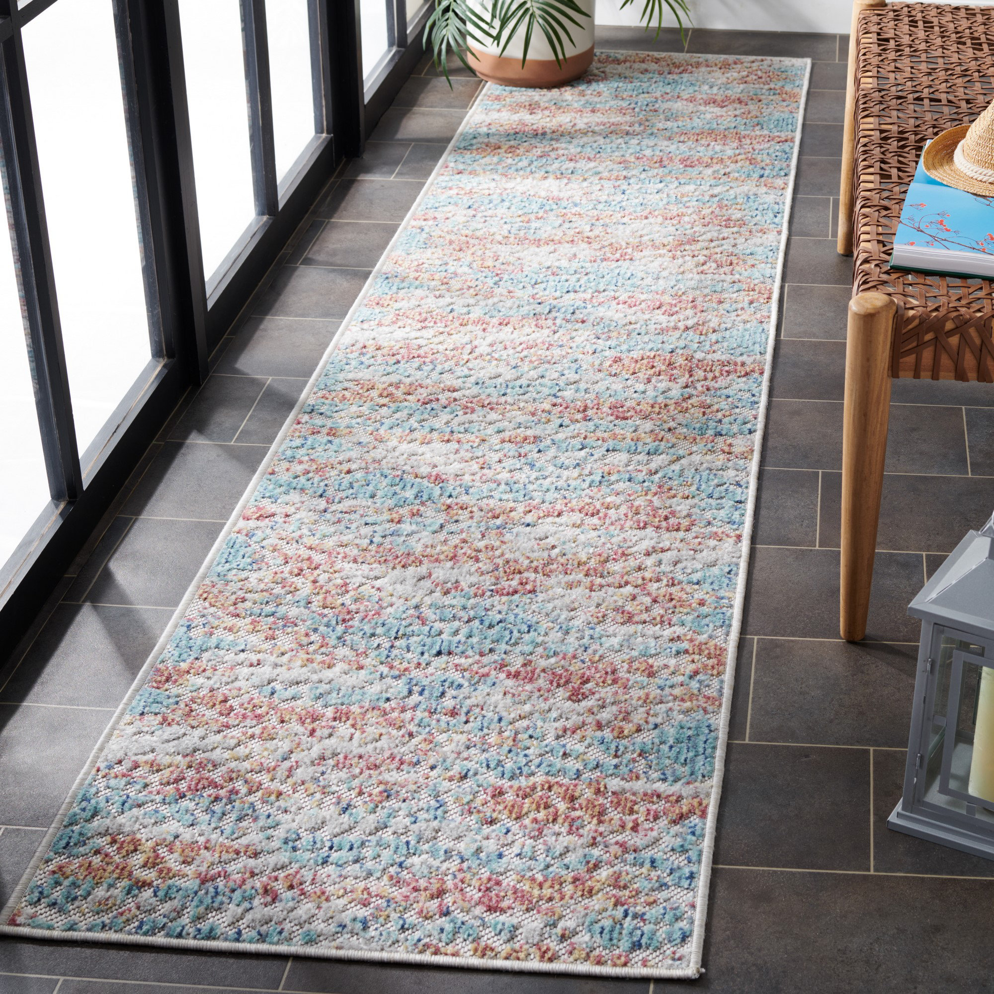 Wrought Studio™ Clerkin Performance Abstract Rug | Wayfair