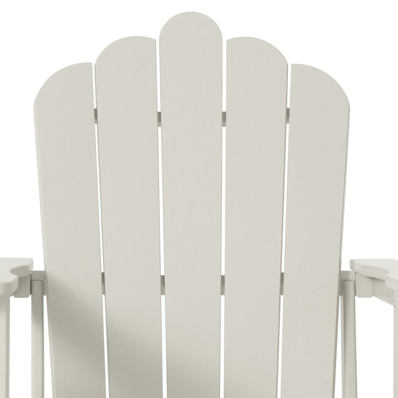 Lucus Weather Resistant Poly Adirondack Chair with Side Table, Beige
