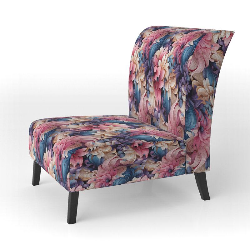 Fauteuil de chambre Boho, rose et bleu